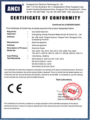 巨衡性能测试CE证书